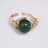 Handmade Emerald With Rose Gold Handcrafted Wire Ring - FashionByTeresa